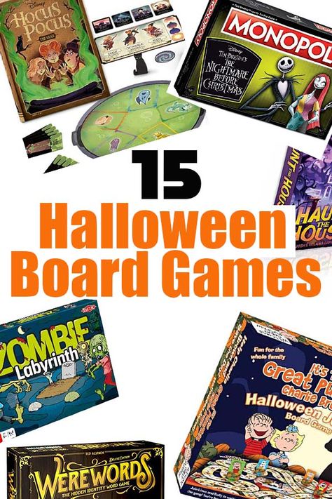 Fun Halloween board games to play during the month of October or even on Friday the 13th! I love the Hocus Pocus & Nightmare before Christmas ones! Halloween Board Games, Halloween Board Game, Bord Games, Hocus Pocus Party, Halloween Books For Kids, Halloween Board, Teen Halloween, Month Of October, Family Board