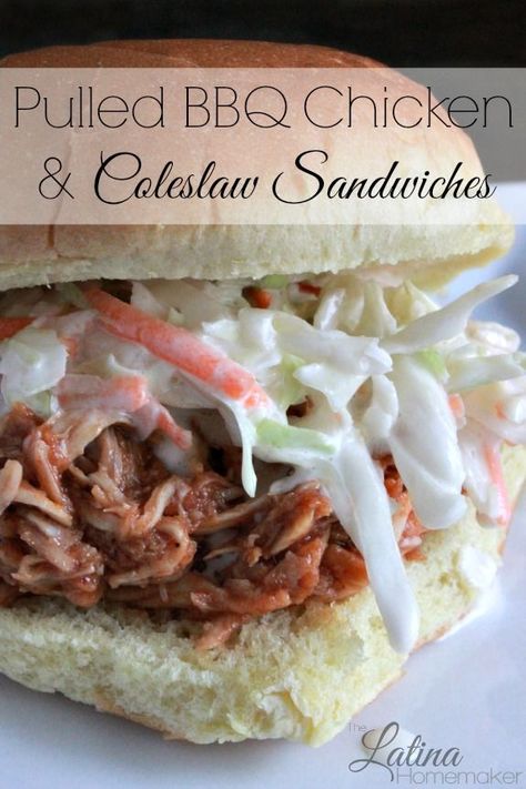 Pulled BBQ Chicken And Coleslaw Sandwiches. An easy to make sandwich that combines Pulled BBQ Chicken and Coleslaw for a delicious mouthwatering recipe. Bbq Chicken Coleslaw Sandwich, Coleslaw Recipe For Bbq Chicken, Chicken Sandwich Recipes With Coleslaw, Bbq Chicken Sandwich With Coleslaw, What To Make With Coleslaw, Chicken And Coleslaw Recipes, Chicken And Coleslaw Sandwich, Chicken And Coleslaw, Pulled Bbq Chicken