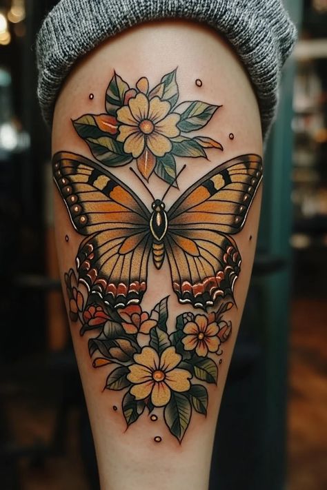 Yellow Swallowtail Butterfly Tattoo, Butterfly Tattoos, Swallowtail Butterfly, Animal Tattoos, Butterfly Tattoo, Flight, That Look, Tattoos, Design