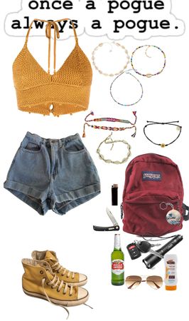 Pogue Life Outfit, Outfit Ideas Beach Summer, Pouge Life Outfit Aesthetic, Summer Outfit Boards Aesthetic, Pogues Vs Kooks Outfits, Pouges Life Outfits, Kiara Outer Banks Shoes, Pouge Life Inspired Outfits, Obx Clothing Style