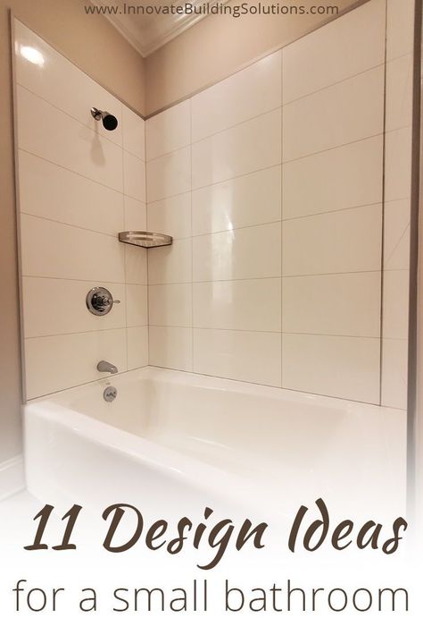 When you are dealing with a small bathroom, it can be hard to find extra space! Check out these 11 bathroom design tips for a tiny bathroom. | Innovate Building Solutions | #bathroomremodel #showerremodel #showerdesigns #smallbathroom | Bathroom Remodel | Shower Remodel | Bathroom Shower | Tiny Bathroom Bath Shower Combo Small Bathroom, Small Bathtub Bathroom, Replace Tub With Shower, Shower Tub Combo Remodel, Bathroom Design Ideas 2023, Washroom Tiles Design, Small Bathroom With Tub, Washroom Tiles, Modular Bathroom