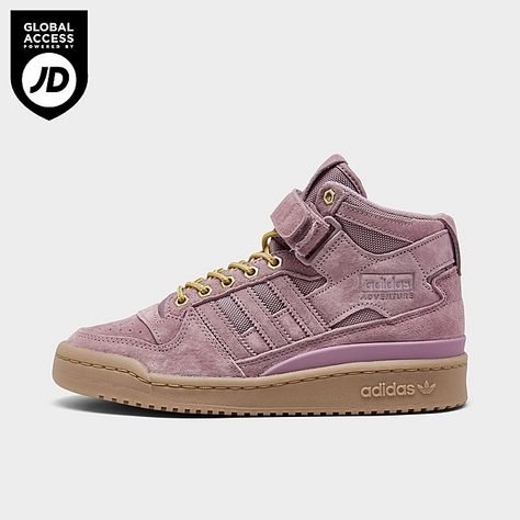 Women's adidas Originals Forum Mid Casual Shoes| Finish Line Jordans Aesthetic, Adidas Forum Mid, High Top Tennis Shoes, Adidas High, Adidas High Tops, High Top Adidas, High Tops Women, Basic Shoes, Velcro Shoes