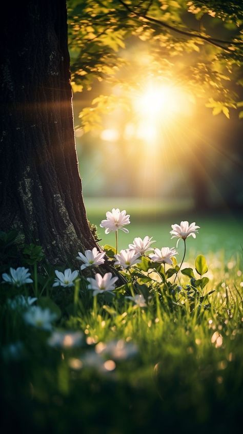 Relaxing Images Aesthetic, Romantic Nature Aesthetic, Morning Images Photography, Sunrise Photography Mornings, Sunrise With Flowers, Pictures Of Nature Beautiful, Daisy Flower Aesthetic, Morning Sunrise Aesthetic, Cottagecore Photography