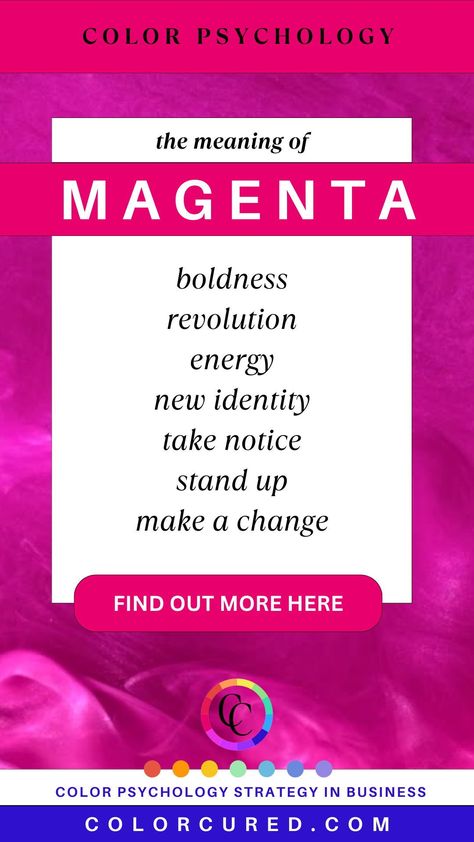 In color psychology, magenta is linked to qualities like passion, imagination, and a forward-thinking mindset. Marketers have successfully employed magenta in various industries, particularly those centered around technology, fashion, and creative pursuits. Color Psychology Branding, Color Psychology Marketing, Psychology Marketing, Magenta Aesthetic, Psychology Meaning, Color Magick, Marketing Colors, Attract Clients, Style Web