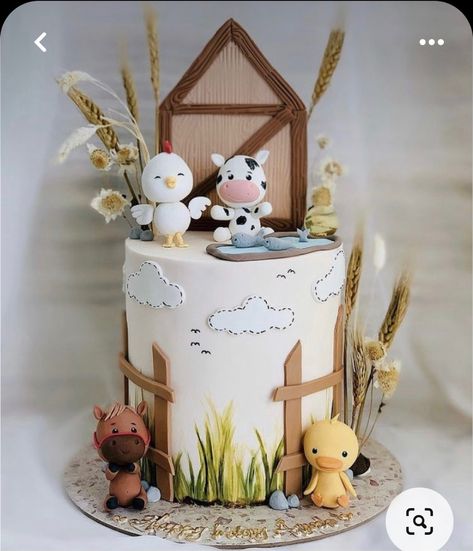 Farm Baby Birthday, Farm Baby Shower Theme, Farm Birthday Cakes, Barnyard Cake, Farm Animal Cakes, Boy Cakes, Pinterest Predicts, Barnyard Birthday Party, Farm Theme Birthday