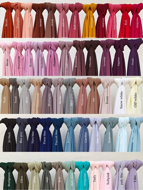 Heavy chiffon hijabs 

Size: 180 × 70 cms 


Note:
 colour may slightly vary due to lighting,no refund/return or exchange for the same

Available in 57 shades Grey Hijab, Colour Shade Card, Blue Hijab, Hijab Colors, Color Knowledge, Capsule Wardrobe Casual, Hijab Designs, Colour Combinations Fashion, Color Combos Outfit