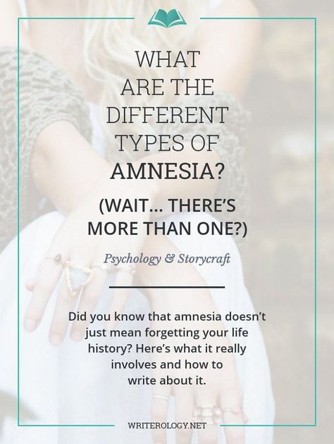 Did you know that amnesia doesn’t just mean forgetting your life history? Find out about the different kinds of amnesia and how to write about them in today's post. | http://Writerology.net Nanowrimo Inspiration, Character Writing, Mystery Writing, Storytelling Techniques, Writing Things, Writers Notebook, Editing Tips, Writing Characters, Argumentative Essay