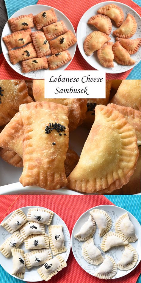 Cheese Sambousek/ Cheese Borek | Hadias Lebanese Cuisine Cheese Sambousek, Lebanese Dishes, Borek Recipe, Bunny Chow, Middle East Recipes, Arabic Recipes, Savory Bites, Lebanese Cuisine, Cheese Puffs