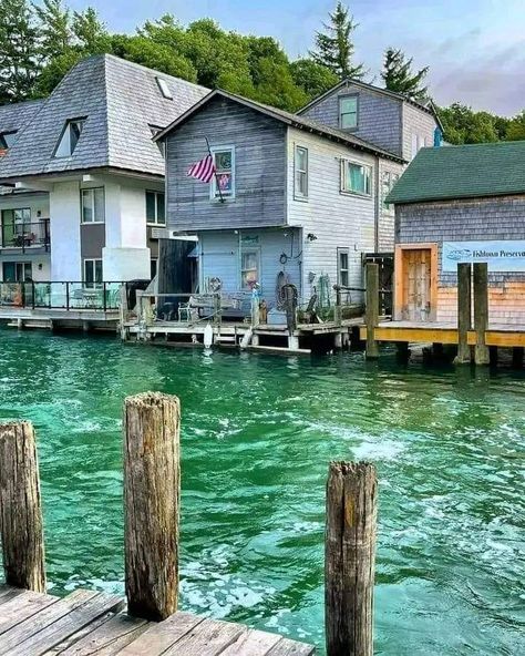 Facebook Leland Michigan, Lake Village, Boarding House, Michigan Travel, Quaint Village, New Earth, Traverse City, Pure Michigan, Fishing Villages