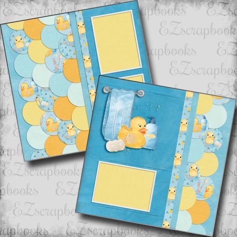 Scrub A Dub Dub - 2 Premade Scrapbook Pages - EZ Layout 6112 | eBay Picnic Scrapbook Pages Layout, Creative Memories Scrapbooking Layouts, Scrapbook Page Layouts Ideas, Ultrasound Scrapbook, Scrapbooking Page Ideas, Baby Scrapbook Ideas, Simple Scrapbooking Layouts, 8x8 Scrapbook Layouts, Toddler Scrapbook