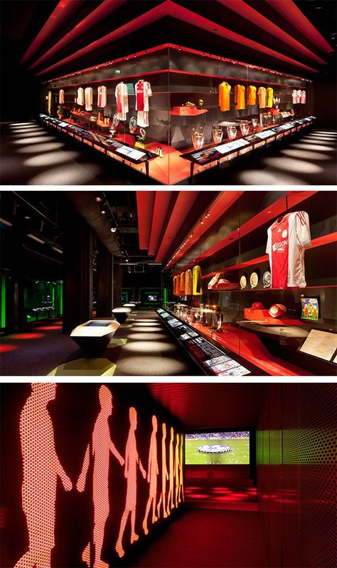 Sports Exhibition Design, Sport Museum, Sports Exhibition, Kit Store, Sport Bar Design, Football Museum, Award Winning Architecture, Museum Display, Dynamic Lighting