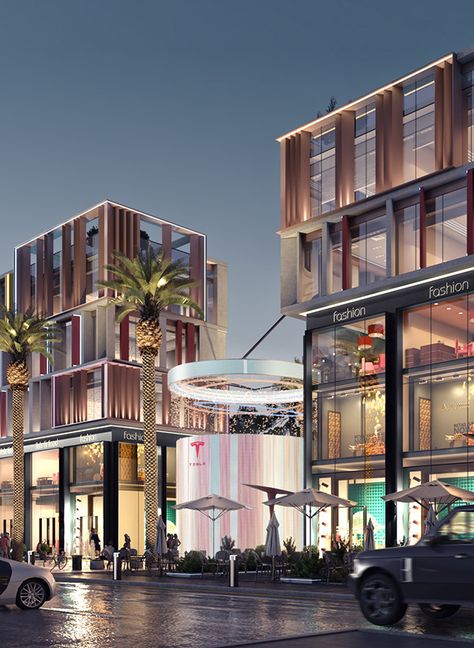 Plaza Plan, Shopping Center Architecture, Mall Facade, Architecture Design Process, Street Mall, Facade Architecture Design, Strip Mall, Mall Design, Mix Use Building