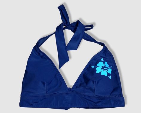 Tying Bikini Halter Top - Navy Blue With Light Blue Hibiscus – Sparkle Swimwear Dark Blue Swimsuit, Honolulu Oahu, Blue Hibiscus, Cute Bathing Suits, Karate Kid, Summer Swim Suits, Cute Swimsuits, Blue Swimsuit, Cute Summer Outfits