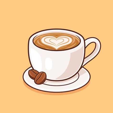 Cute Cup Of Coffee Drawing, Coffee Cartoon Drawing, Coffee Mug Sticker, Cute Coffee Mug Drawing, Coffe Drawings Cute, Cute Coffee Illustration, Coffee Cute Drawing, Coffee Drawing Cute, Cup Sticker Ideas