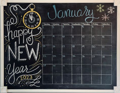 January Chalkboard Calendar Ideas, Calendar Ideas January, January Chalkboard Calendar, Chalkboard Calendar Ideas, January Chalkboard, Whiteboard Ideas, Calendar Doodles, Calendar Decal, 2025 Planner