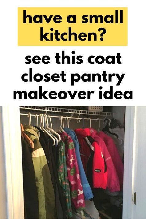 Closet To Pantry Ideas, Coat Closet Into Pantry Ideas, Closets Turned Into Pantries, Turn Closer Into Pantry, How To Turn A Coat Closet Into A Pantry, Turn Small Closet Into Pantry, Pantry In A Closet, Closet Turned Pantry Ideas, Turn Hall Closet Into Pantry