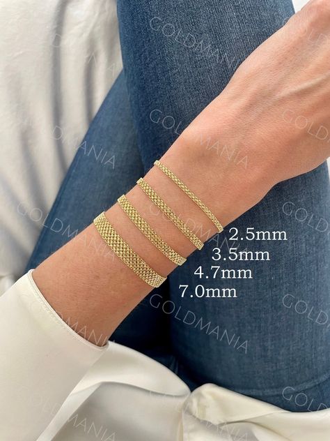 Gold Bracelet Combinations, Unisex Bracelet Gold, Solid Gold Bracelet For Women, Chain Bracelet Gold For Women, Bracelet Women Gold, Gold Bracelet Women, Braclets Gold, Real Gold Bracelet, Flat Bracelet