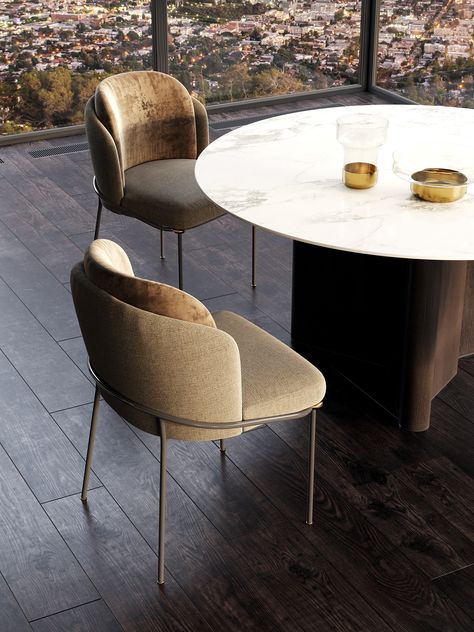 Minotti furniture on Behance Minotti Dining Room, Modern Dining Chairs Luxury, Minotti Furniture Living Rooms, Modern Italian Interior, Armchair Minotti, Minotti Dining Chair, Minotti Seymour Sofa, Minotti Nightstand, Minotti Furniture