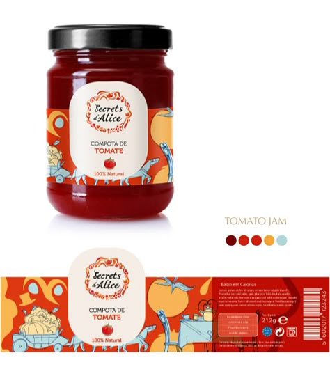 - Secrets d'Alice Jam - on Behance Sauce Advertisement, Window Packaging, Hugo Silva, Jam Packaging, Jam Label, Spices Packaging, Honey Packaging, Labels Design, Jar Packaging