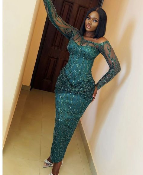 Green Lace Asoebi Styles, Lace Gown Styles Aso Ebi, Gown Dress For Women, Aso Ebi Styles Lace, Lace Gown Dress, Asoebi Lace Styles, Owambe Styles, Aso Ebi Dresses, Sponsorship Letter