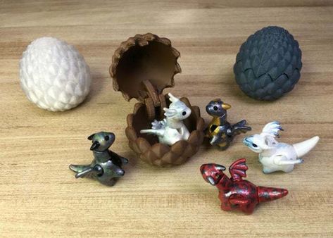 Dragon Egg Diy, 3d Printing Toys, Tiny Dragon, 3d Printing Business, 3d Printing Art, 3d Printer Designs, Toy Sculpture, 3d Printing Diy, Dragon Party