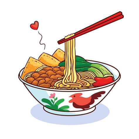 hand drawn mie ayam food Ayam Png, Makanan Cepat Saji, Noodle Art, Mie Goreng, Design Kaos, Food Cartoon, Food Png, Food Painting, Psd Template Free