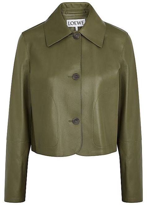 The 15 Best Leather Jackets For Right Now Green Leather Jacket, Best Leather Jackets, Lambskin Jacket, Green Leather Jackets, Leather Coat Jacket, Cropped Leather Jacket, Leather Jacket Outfits, Leather Trench Coat, Harvey Nichols