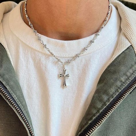 Mens silver chain necklace