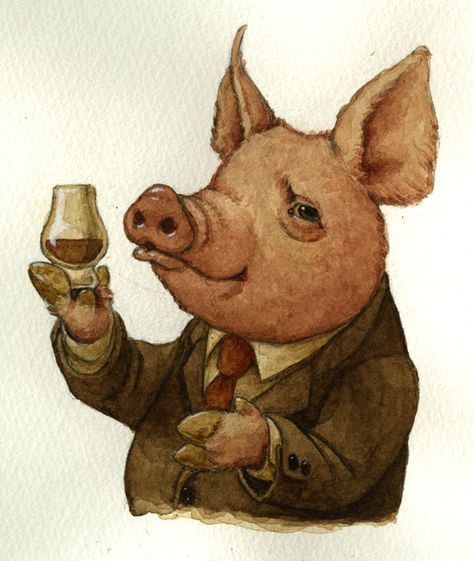 Swine Tasting Flying Pigs Art, Pig Drawing, Pig Illustration, Pig Art, Animal Portraits Art, Funny Tattoos, George Orwell, 귀여운 동물, Cute Illustration