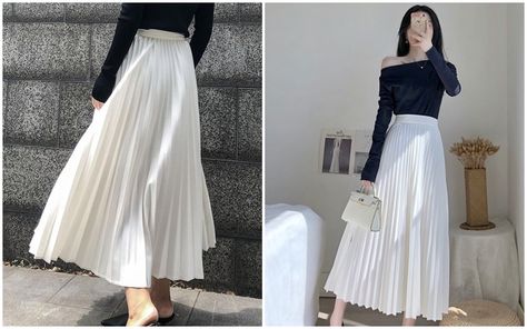 15 Tips on How to Stylishly Pair Long Pleated Skirts for a Chic Look The pleated midi skirt is a must-have in the wardrobe of stylish girls. Learn how to style and mix it for a beautiful look. Explore the most beautiful... #fashionbandung Check more at https://fashionbandung.com/15-tips-on-how-to-stylishly-pair-long-pleated-skirts-for-a-chic-look/ White Pleated Skirt Long, Long Cream Pleated Skirt Outfit, Cream Pleated Skirt Outfit, Pleated Skirt Outfit Fall, Cream Pleated Skirt, Long Pleated Skirts, Pleated Skirt Long, Pleated Skirt Outfit, White Pleated Skirt