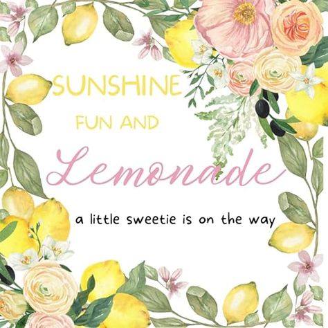 Sunshine Fun And Lemonade A Little Sweetie Is On The Way: Yellow Pink Floral Baby Shower Guest Book Lemon Citrus Fruit Themed Girl + BONUS Gift ... for Baby and Advice for Parents Sign-In Lemon Baby Shower Theme Girl, Pink Floral Baby Shower, Advice For Parents, Baby Shower Yellow, Baby Shower Guest Book, Baby Shower Guest, Baby Shower Signs, Floral Baby Shower