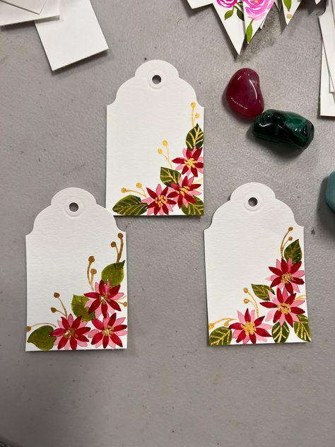 Tag your holiday presents with these handmade tags and embellishments. Personalize them to your requirement and make your presents even more special. $1.50 per tag Christmas Watercolor Gift Tags, Watercolour Christmas Tags, Painted Christmas Tags, Christmas To And From Tags, Watercolor Christmas Gift Tags, Handmade Christmas Tags, Watercolor Crafts, Watercolor Tags, Christmas Tags Handmade