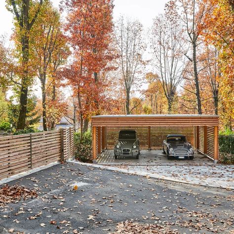 Cantilever Carport, Wooden Carports, Modern Carport, Contemporary Garage, Carport Ideas, Carport Garage, Wooden Walkways, Carport Designs, Wooden Garage