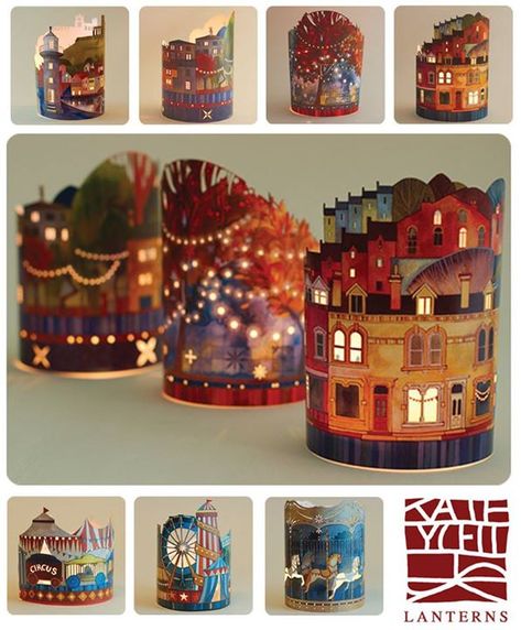 Amazing Lanterns by Kate Lycett - LittleStuff Tea Light Lanterns, Paper Cut Art, Paper Sculpture, Paper Lanterns, Vintage Tea, In The Middle, Art Lessons, Different Types, The Middle