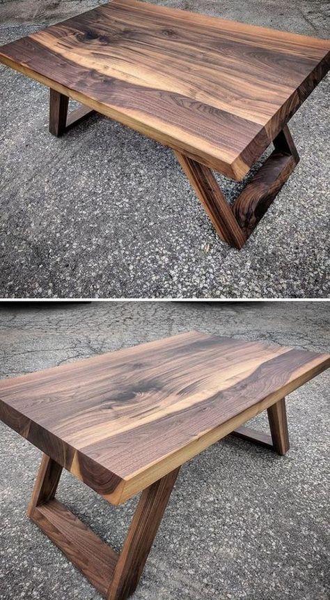 Walnut Coffee Table Wood Coffee Table Legs Ideas, Hardwood Furniture Ideas, Hardwood Table Design, Handmade Wooden Table, Hardwood Coffee Table, Diy Coffee Table Legs Wood, Diy Coffee Table Legs Ideas, Coffee Table Legs Ideas Wooden, Wooden Table Legs Ideas