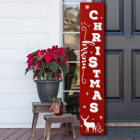 Christmas Decorations For Front Door, Christmas Signs Wood Front Porches, Patriotic Porch Signs, Joy Decorations, Patriotic Porch, Signs Christmas, Fall Wood Signs, Wooden Welcome Signs, Barn Wood Signs