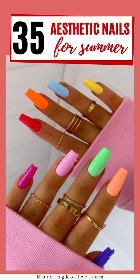 Bright Nails For Summer The Beach, August Nail Colors 2023, Bright Neon Acrylic Nails Summer, August Nails 2023, August Nails Designs, Summer Nails 2022, Football Nails, Summer Nails 2023, Nails Minimalist