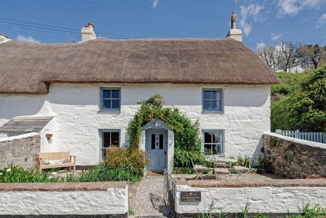 Houses to buy in Cornwall | House & Garden Cornwall House, Cottage Names, Outside Seating Area, Fishermans Cottage, Self Catering Cottages, Cottage Exterior, Luxury Cottage, Thatched Cottage, Georgian Homes