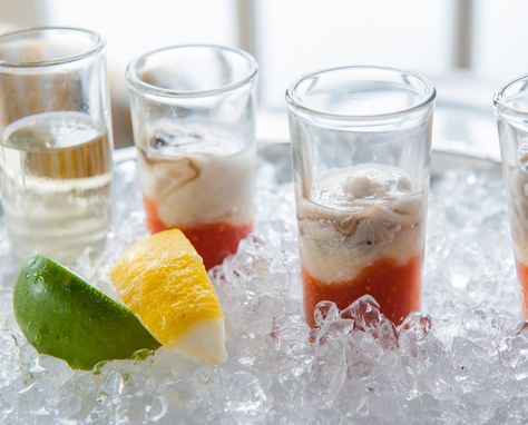 Oyster Shooter Recipe, February Meal Plan, Canned Oysters, Oyster Shooter, Shooter Recipes, Small Bites Appetizers, Smoked Oysters, Grilled Oysters, Homemade Tartar Sauce