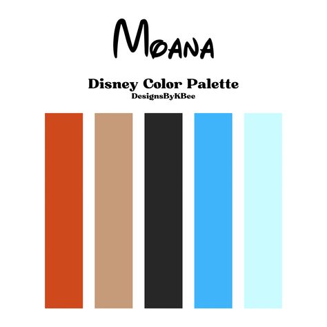 Moana Color Scheme, Moana Color Palette, Rapunzel Color Palette, Moana Colour Palette, Disney Color Schemes, Disney Colour Palette, Mulan Color Pallete, Disney Character Color Schemes, Disney Color Palette