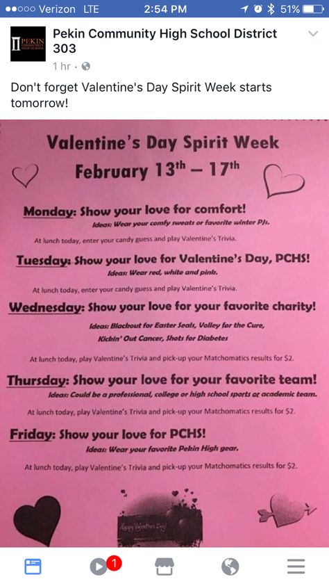 Valentines Spirit Week Matching Monday Spirit Week, Student Council Valentines Day Ideas, Valentines Dress Up Days School, Love Week Ideas, Nursing Home Spirit Week Ideas, High School Valentines Day Ideas, Valentines Day Fundraiser Ideas For School, Valentines Day Spirit Week Ideas, Kindness Spirit Week Ideas