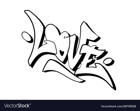 Words In Graffiti Style, Word Love Drawings, Love In Graffiti Letters, Graffiti Word Drawings, Graffiti Ideas Simple Words, Graffiti Doodles Easy Words, Graffiti Drawing Easy, Love Word Drawing, Graffiti Drawings Easy