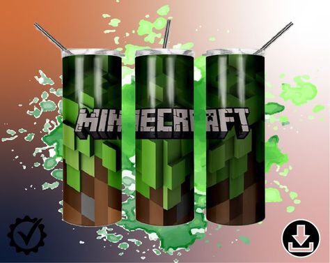 Minecraft Sublimation, Minecraft Tumbler, 20oz Tumbler Wrap, Sublimation Mugs, Tumbler Design, Tumbler Png, 20oz Tumbler, Tumbler Designs, Cricut Projects