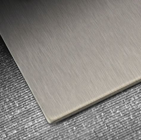 A stainless steel base metal plate is pressed from brushed sheet material. Durable, will not tarnish and easily cleaned with any non-abrasive cleaner and a soft cloth.  #Specialfinishes #Lightswitch #Lighting #Heritage #Hospitality #Residential #Stainlesssteel #Satinfinish #Electricalaccessories #Hotels #Satinstainlesssteel Stainless Steel Aesthetic, Gardening Branding, Steel Aesthetic, Material Samples, Stainless Steel Texture, Metal Sheets, Steel Paint, Abrasive Cleaner, Pressed Metal