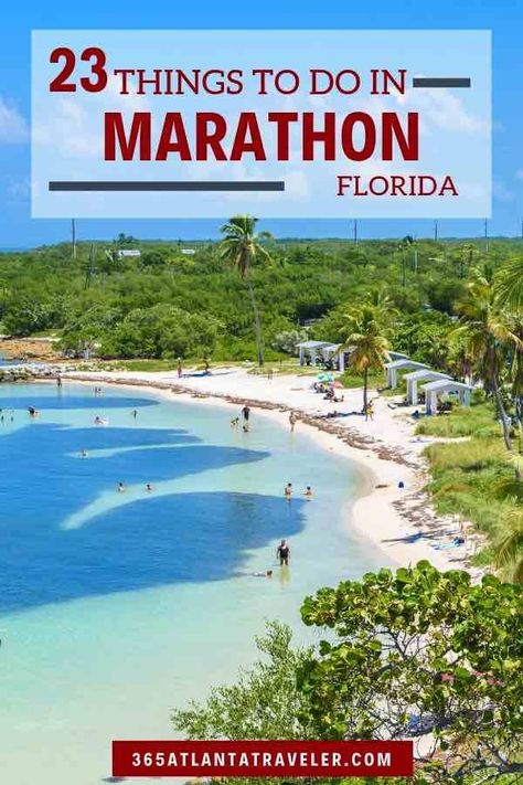 23 Relaxing Things To Do In Beautiful Marathon, FL -- Take in all the exciting (and relaxing) things to do in Marathon, FL. In fact, it's been called the boating and family destination of the Florida Keys! Just about 50 miles to the north of Key West, Marathon, Florida is home to dreamy beaches and resorts, exciting animal excursions, one of the most colorful sections of the Florida Reef, and several divine restaurants. Here are 20+ ways to vacation in Marathon! #FloridaKeys #Marathon #Florida Rv Parks In Florida, Marathon Poster, Florida Keys Road Trip, Best Winter Vacations, Marathon Florida, Best Family Vacation Destinations, Best Family Beaches, New York Marathon, Best Island Vacation