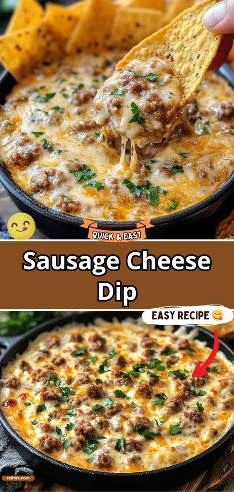 Sausage Cheese Dip Sausage Beer Cheese Dip, Cheesy Sausage Dip, Sausage Dip Recipe, Cheese Dip Crock Pot, Sausage Cheese Dip, Fall Lunch, Chip Dip Recipes, Lunch And Dinner Ideas, Sausage Dip