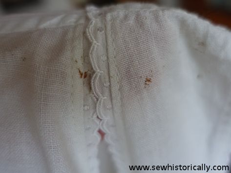 How To Remove Rust Stains From Antique Clothing [Tutorial] - Sew Historically Clothing Tutorial, Remove Rust Stains, Brown Age Spots, Vintage Upcycle, Remove Rust, Custom Home Plans, Everyday Hacks, Household Cleaning Tips, White Cotton Dress