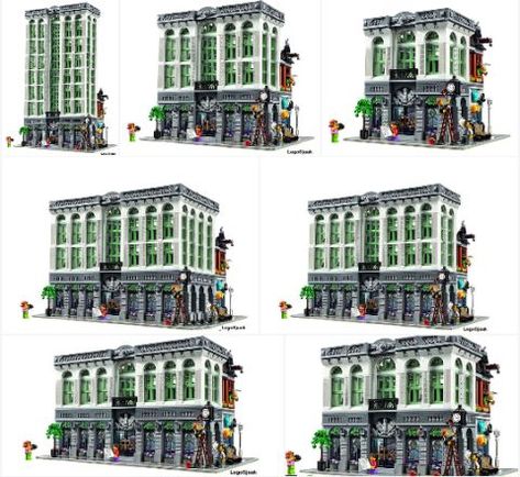 Lego Modular City, Lego Modular Buildings Moc, Lego Modular Moc, Lego City Ideas, Matchbox City, Lego Modular Buildings, Lego City Display, Lego Architecture Building, Lego Train Station