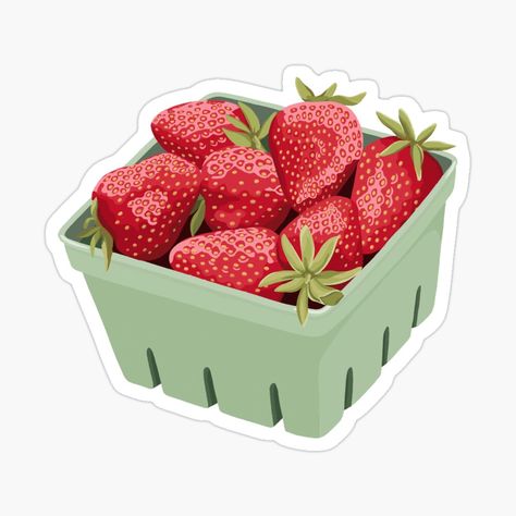 Get my art printed on awesome products. Support me at Redbubble #RBandME: https://www.redbubble.com/i/sticker/Strawberry-Basket-by-jamiemaher15/146127603.EJUG5?asc=u Strawberry Stickers Aesthetic, Cute Strawberry Sticker, Strawberry Sticker, Strawberry Basket, Cute Strawberry, Basket Design, Redbubble Designs, Sticker Cute, Sticker Design