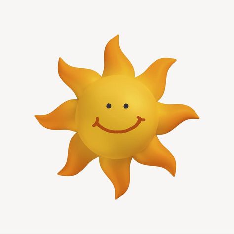 Smiling sun 3D sticker, emoticon illustration psd | premium image by rawpixel.com / Nunny Sunshine Illustration, Smiling Sun, Smile Images, Church Camp, Sarah Kay, 3d Stickers, 3d Icons, 3d Cartoon, Note Paper